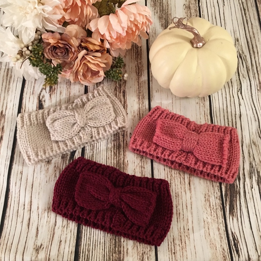 ONLY ONE LEFT!!! 2 for $11 Bow Headband - Berry - Picture 2 of 3